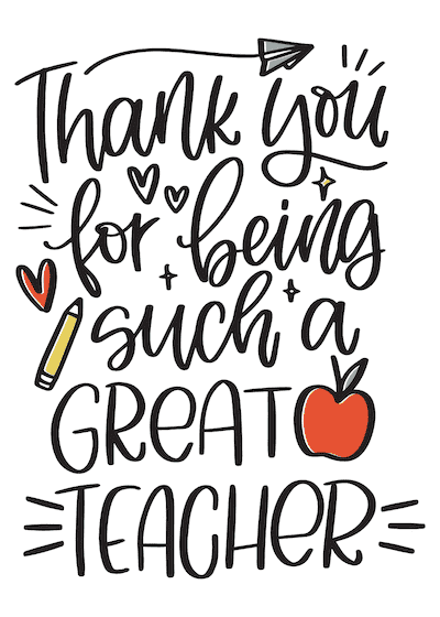 Free Teacher Appreciation Cards &  Thank You Cards for Teachers 2024