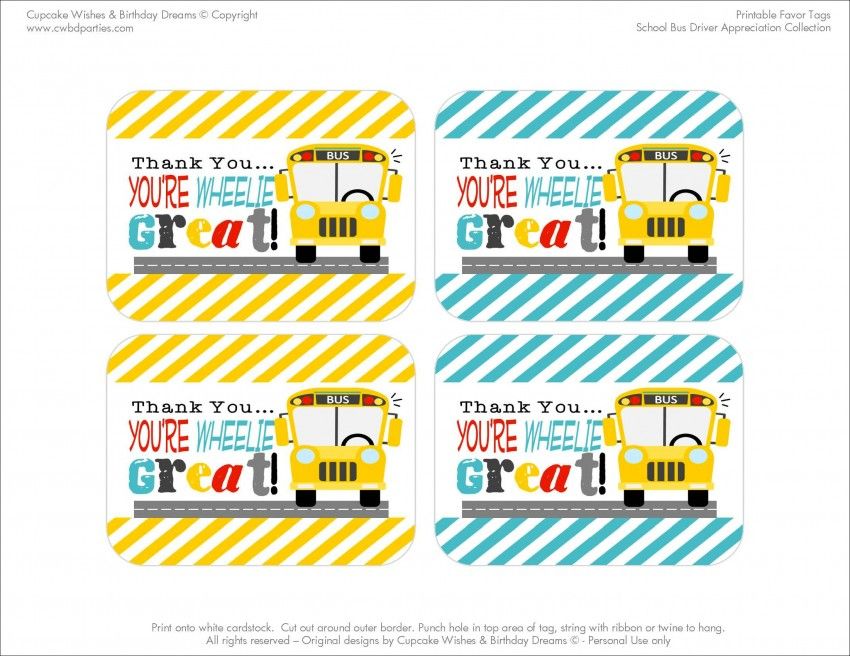 School Bus Driver Appreciation Free Printables {Teacher ...
