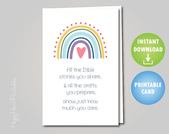 printable thank you cards for sunday school teachers