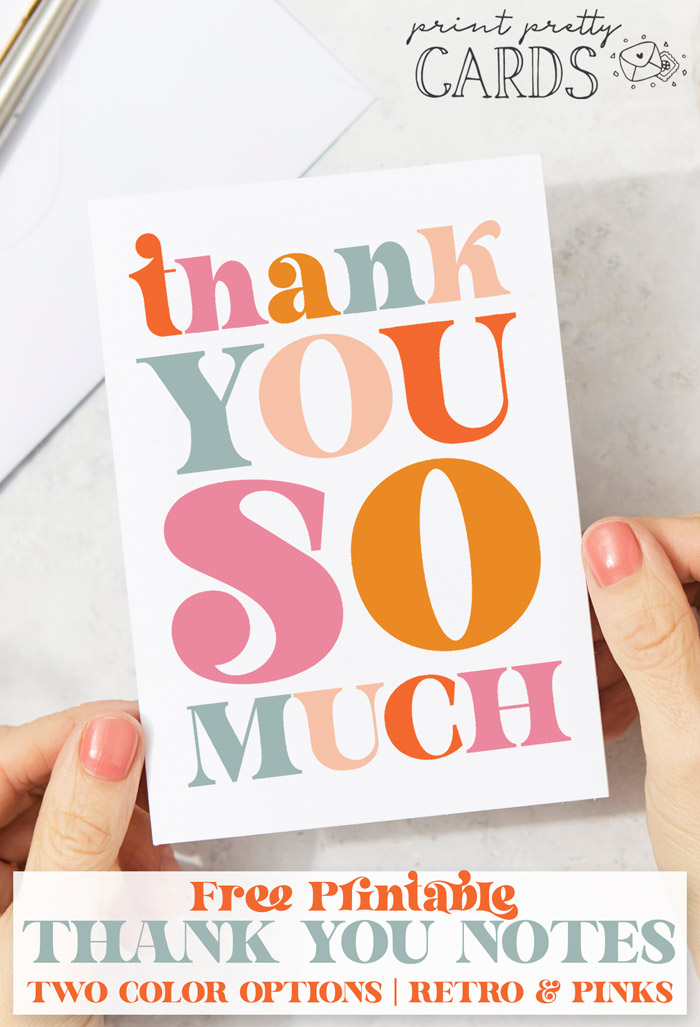 printable thank you cards free
