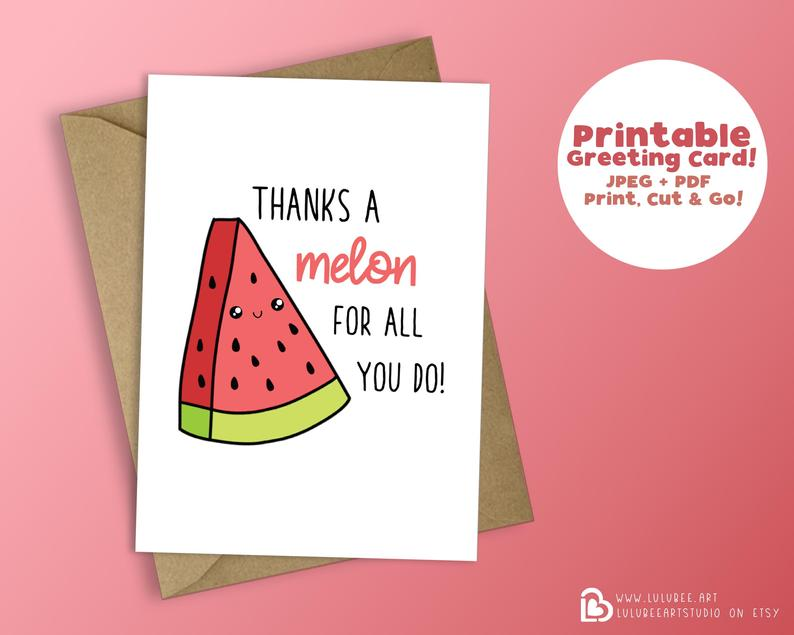 printable thank you cards funny