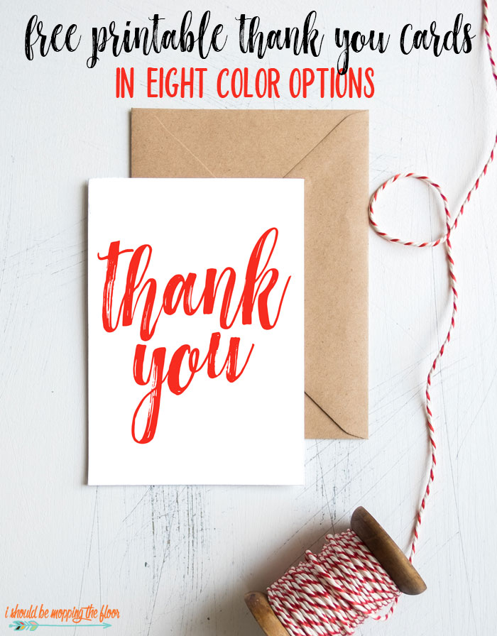 printable thank you cards in color