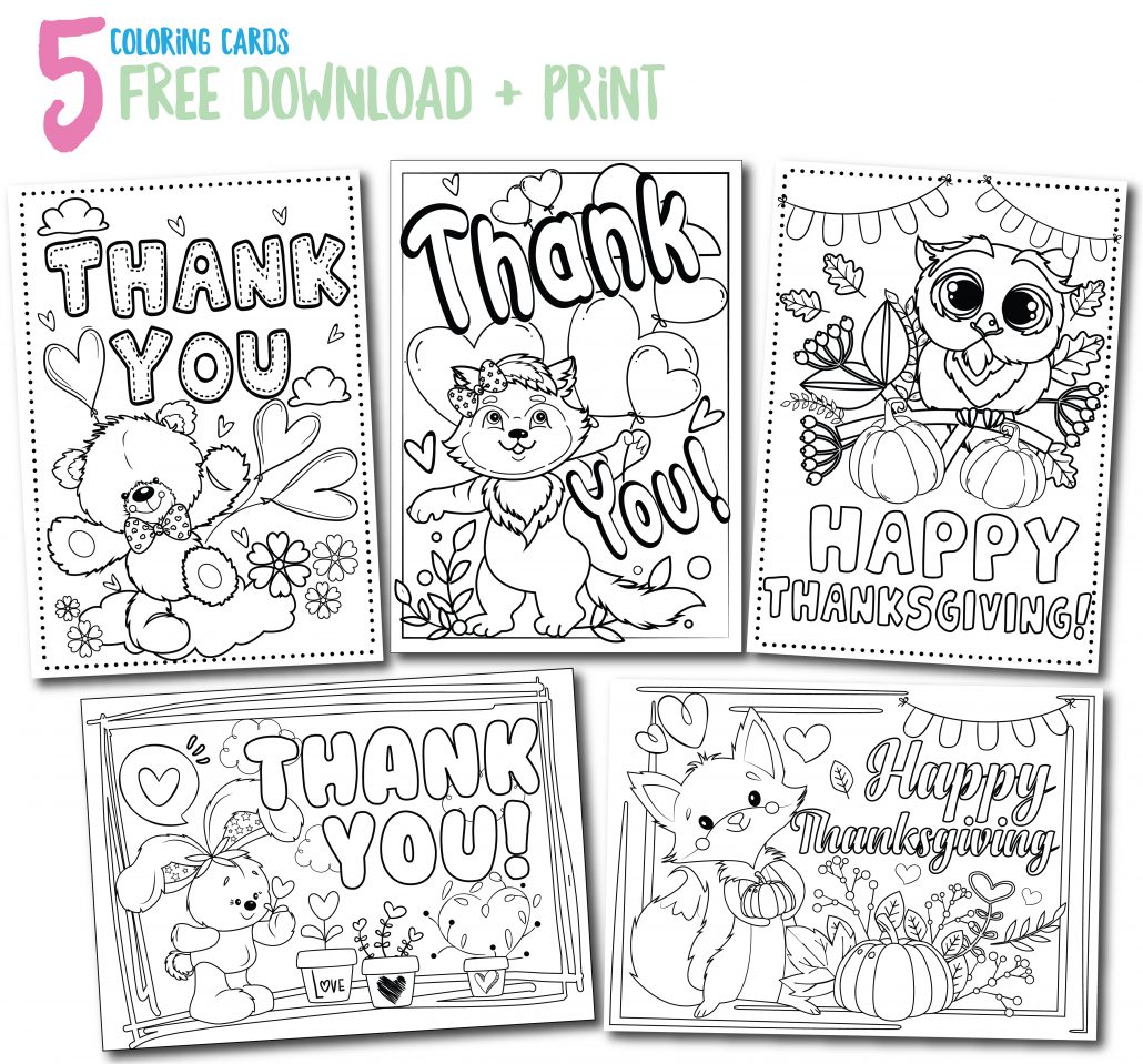 printable thank you cards in color