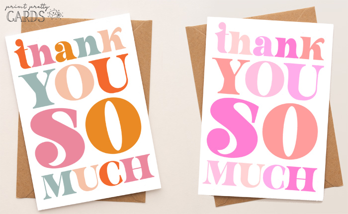 printable thank you cards in color