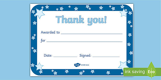 printable thank you certificates for teachers