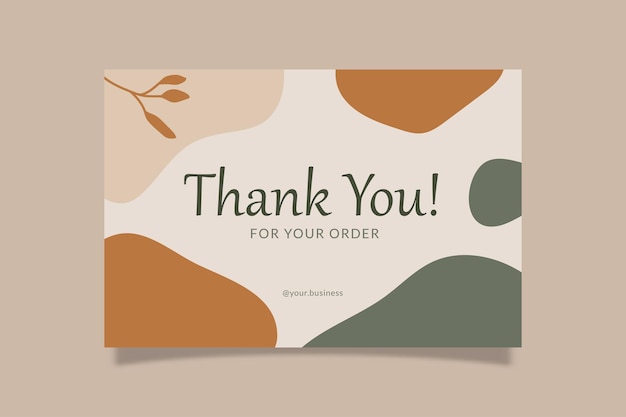 Premium Vector | Printable Thank You Card Green Orange Aesthetic ...