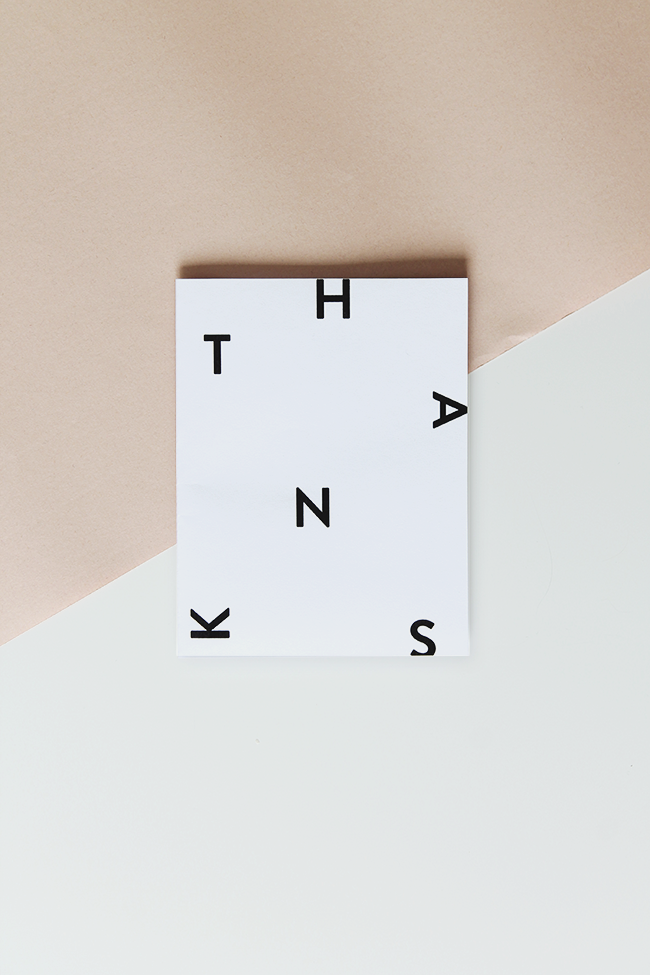 printable minimal thank you card - almost makes perfect