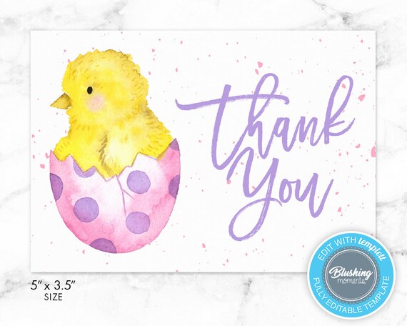 Easter Thank You Card, Printable Thank You Card, Easter Egg Thank ...