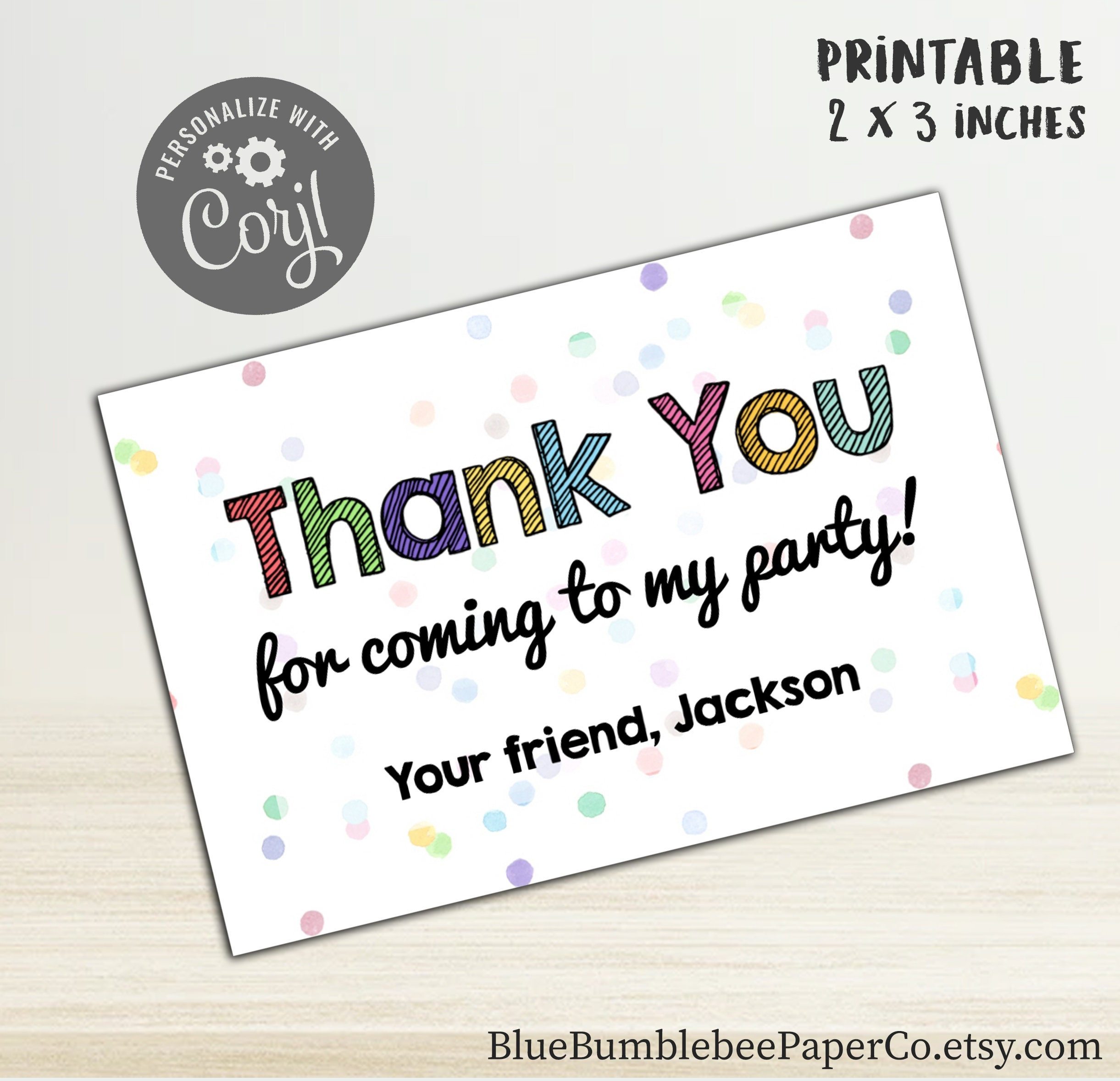 printable thank you for coming gift tags