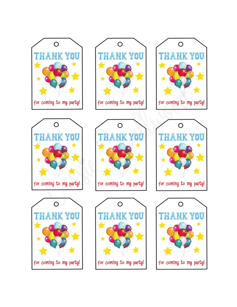 printable thank you for coming gift tags