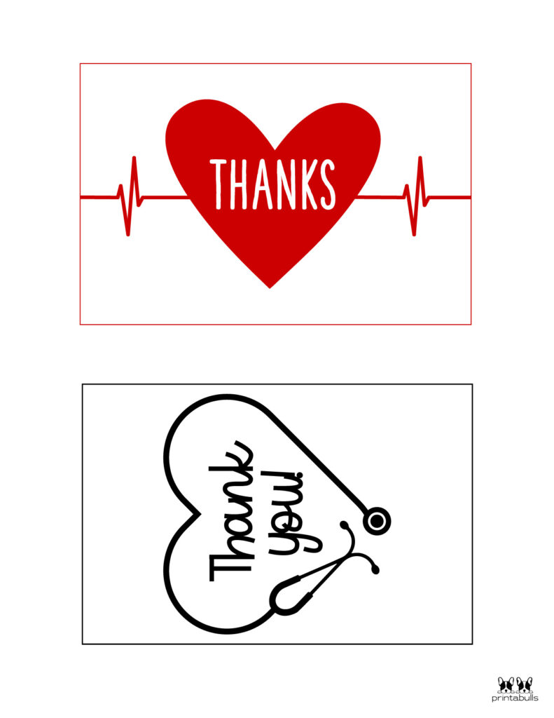 printable thank you heart