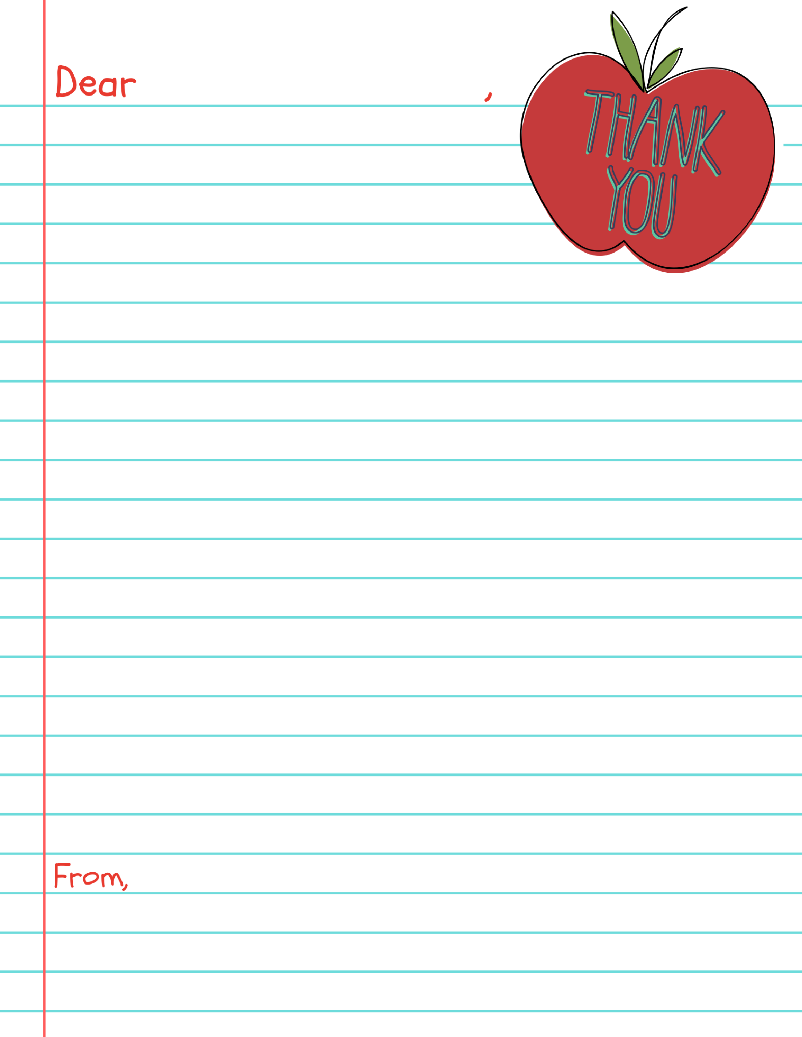 printable thank you letters for teachers