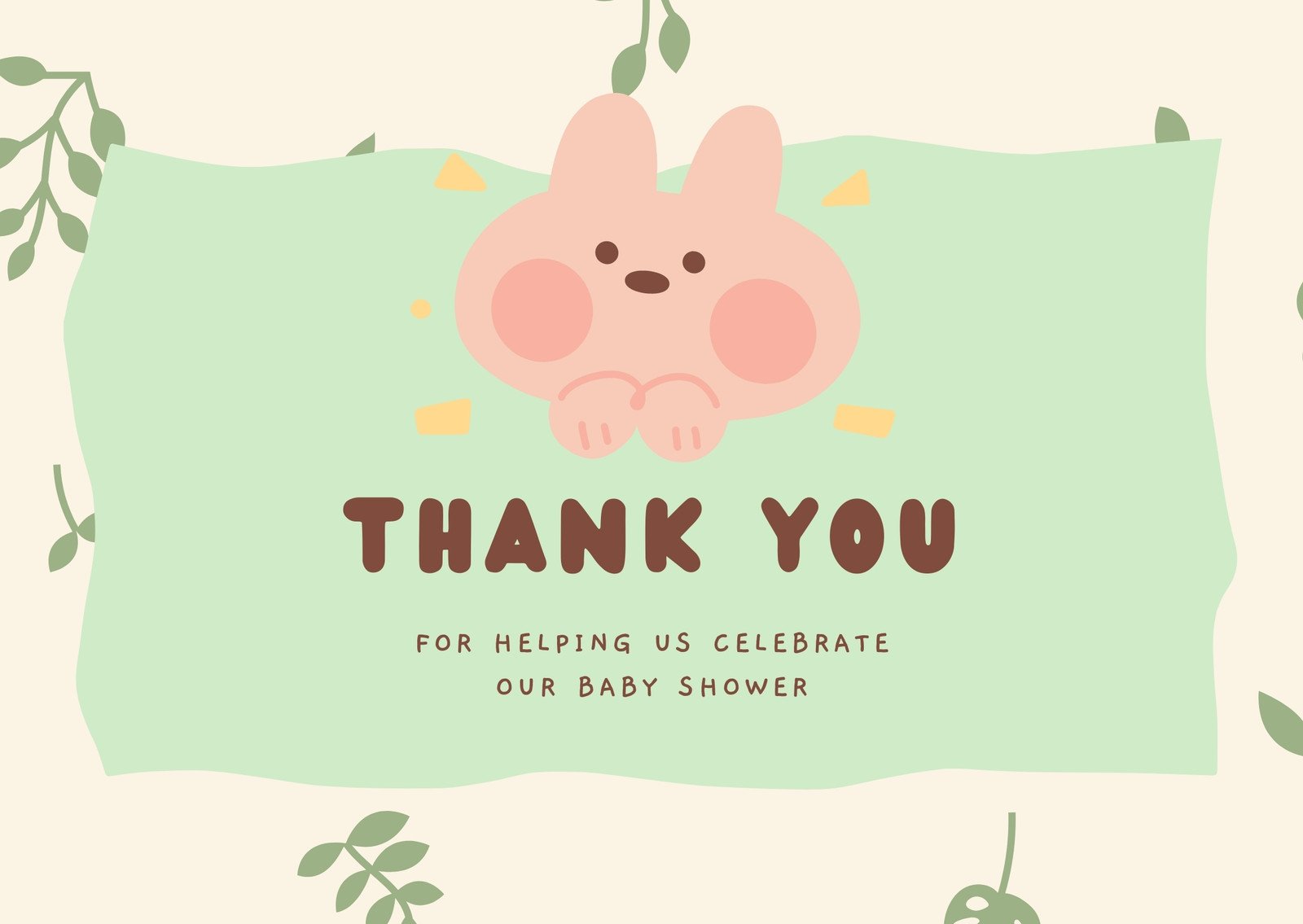 Free printable baby shower thank you card templates 
