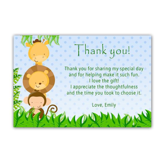 Printable Personalized Party Thank You Cards Notes Baby Shower ...
