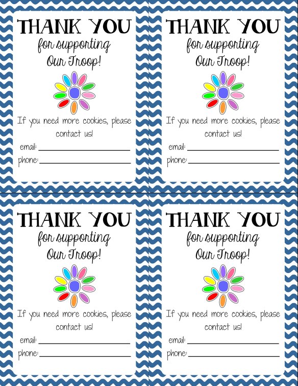 printable thank you notes for girl scout cookies