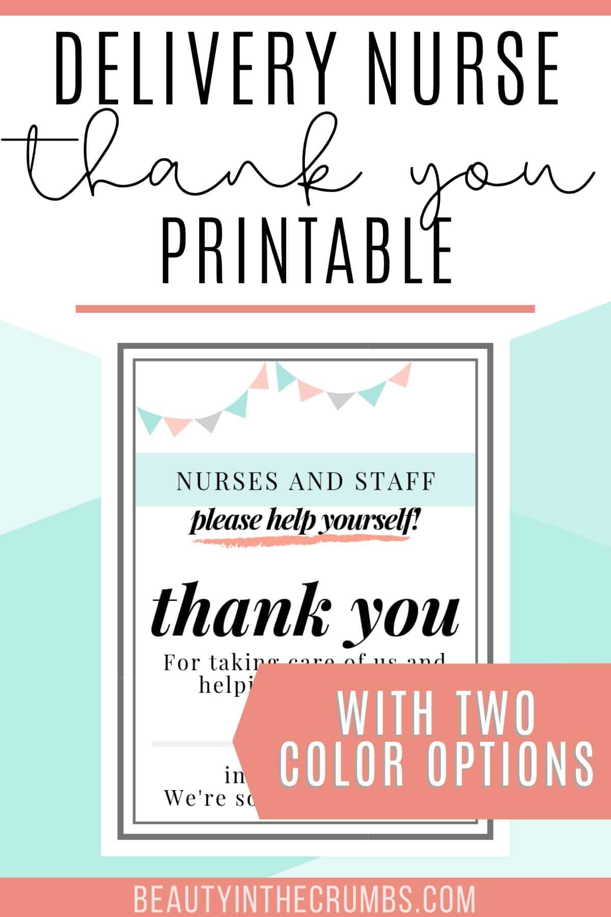 Thank You Gift for Labor and Delivery Nurses and Staff - Beauty in ...