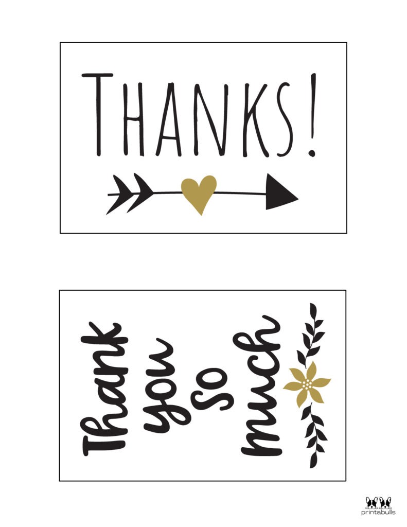 150+ Printable Thank You Cards - FREE | Printabulls