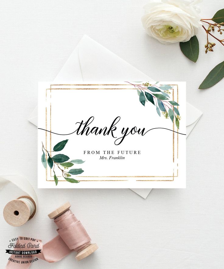 Printable Thank You Cards - Bridal Shower - Wedding - Baptism ...