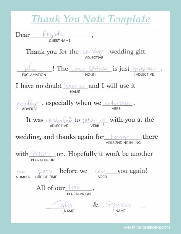 printable thank you notes for wedding
