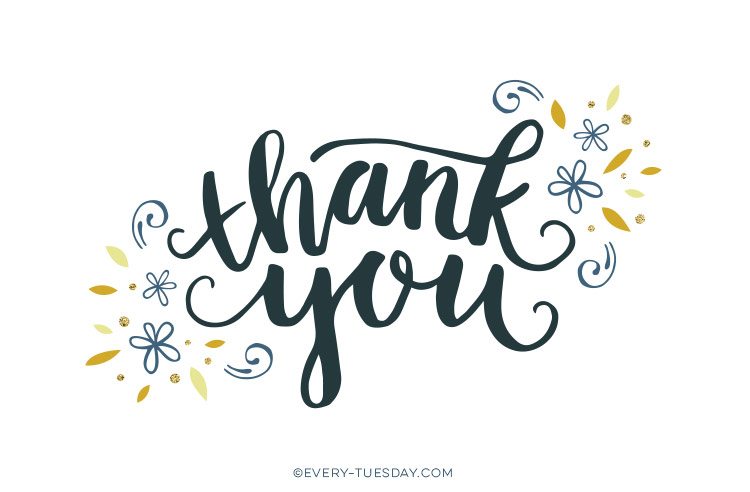 Freebie: Printable Thank You Card | Blog | Every-Tuesday