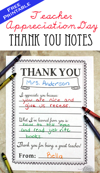 printable thank you notes to teachers