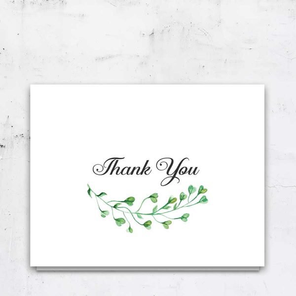 Printable Thank You Card For Funerals Greenery Theme Folded
