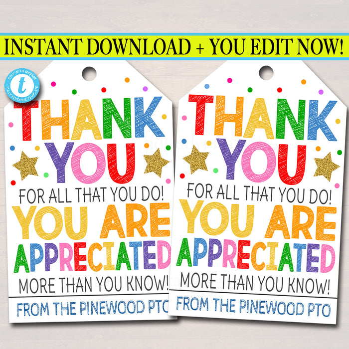 printable thank you tags for employees