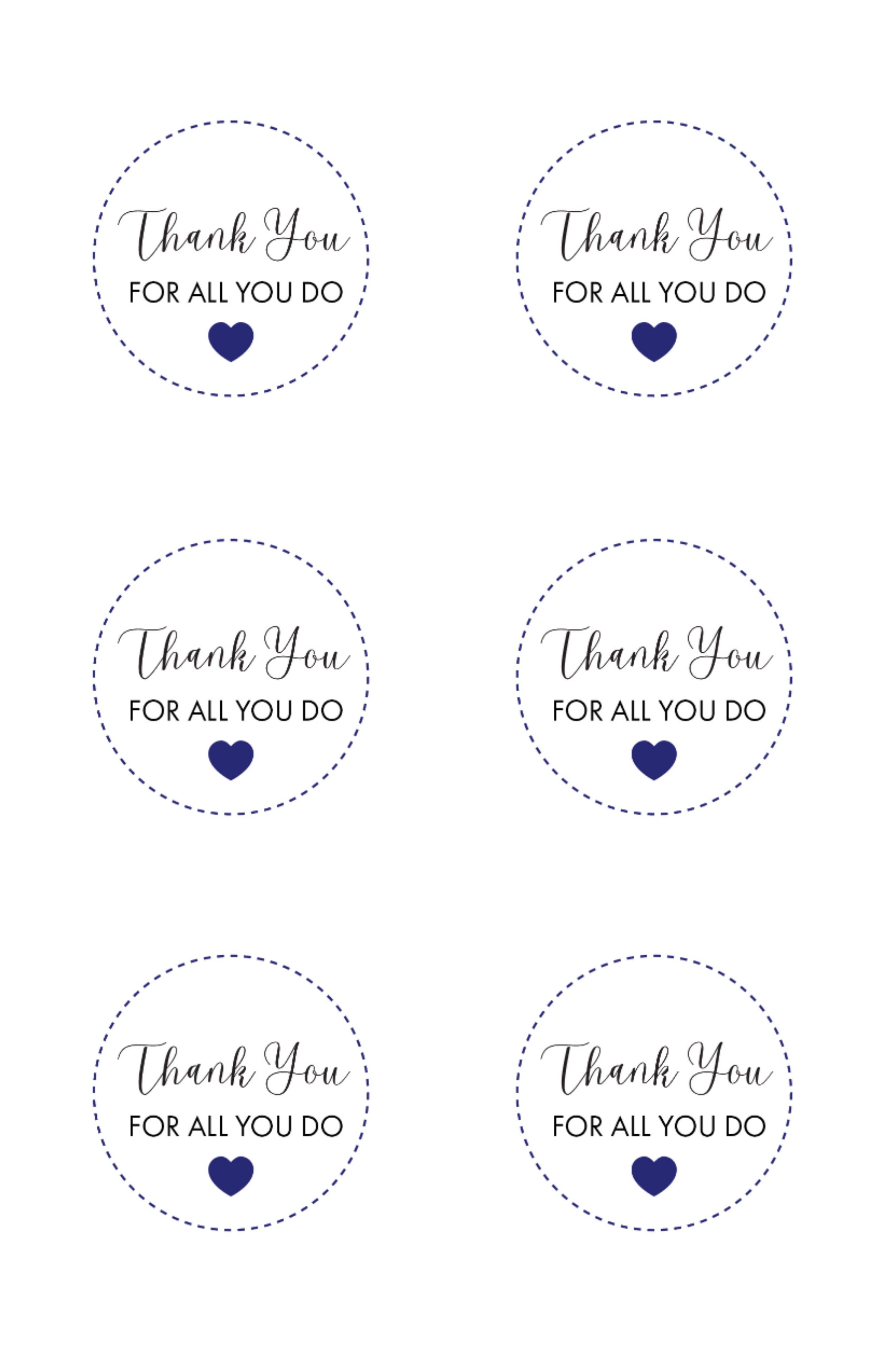 Thank You For All You Do Free Printable Gift Tags