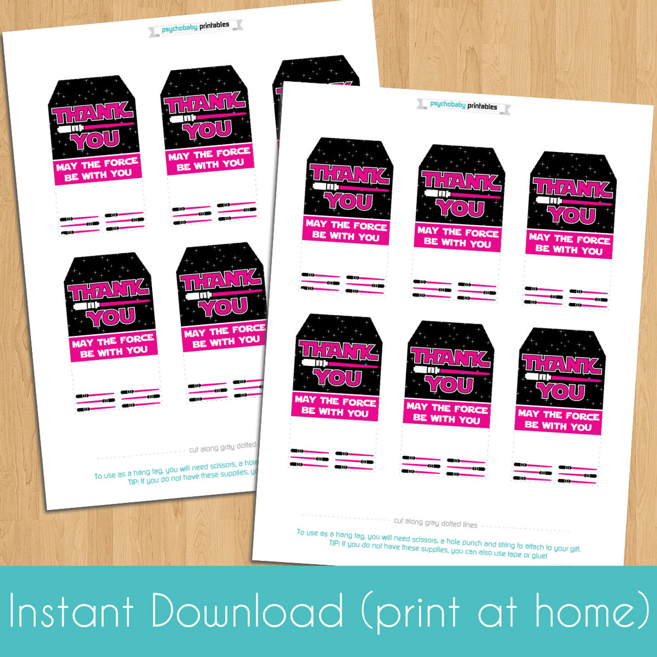 Printable Jedi Birthday Favor Tags (Instant Download)