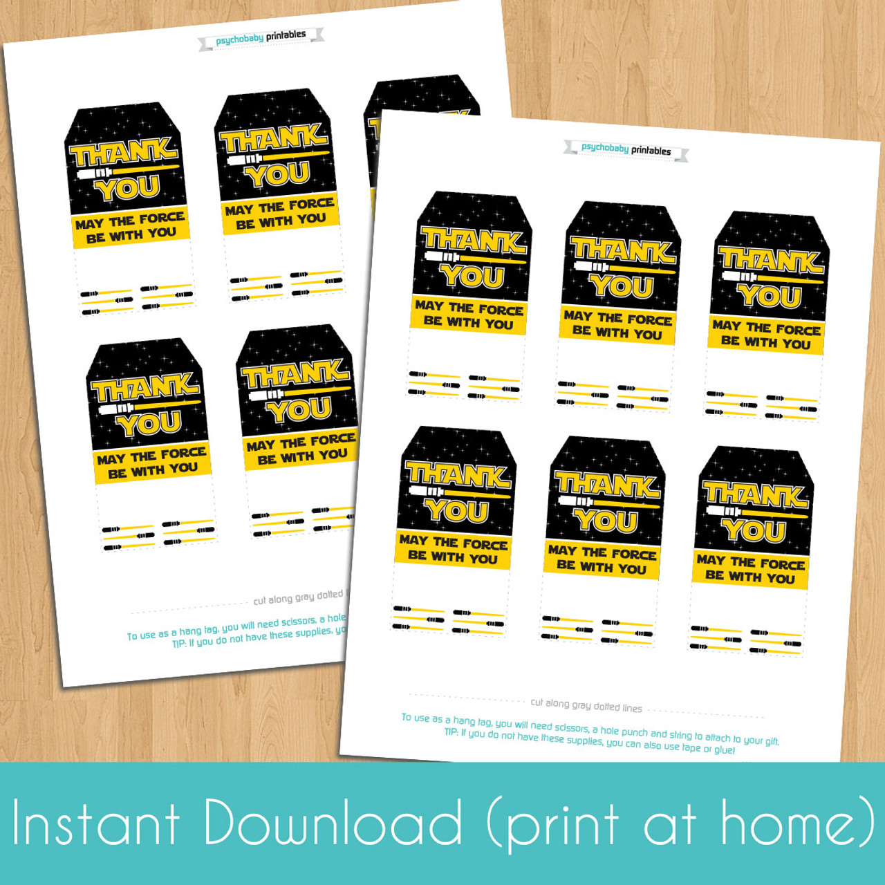 printable thank you tags star wars