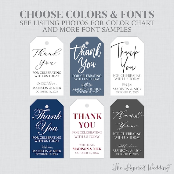 printable thank you tags wedding