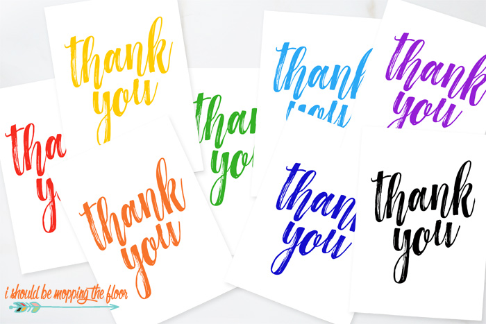 Free Printable Thank You Cards | i should be mopping the floor
