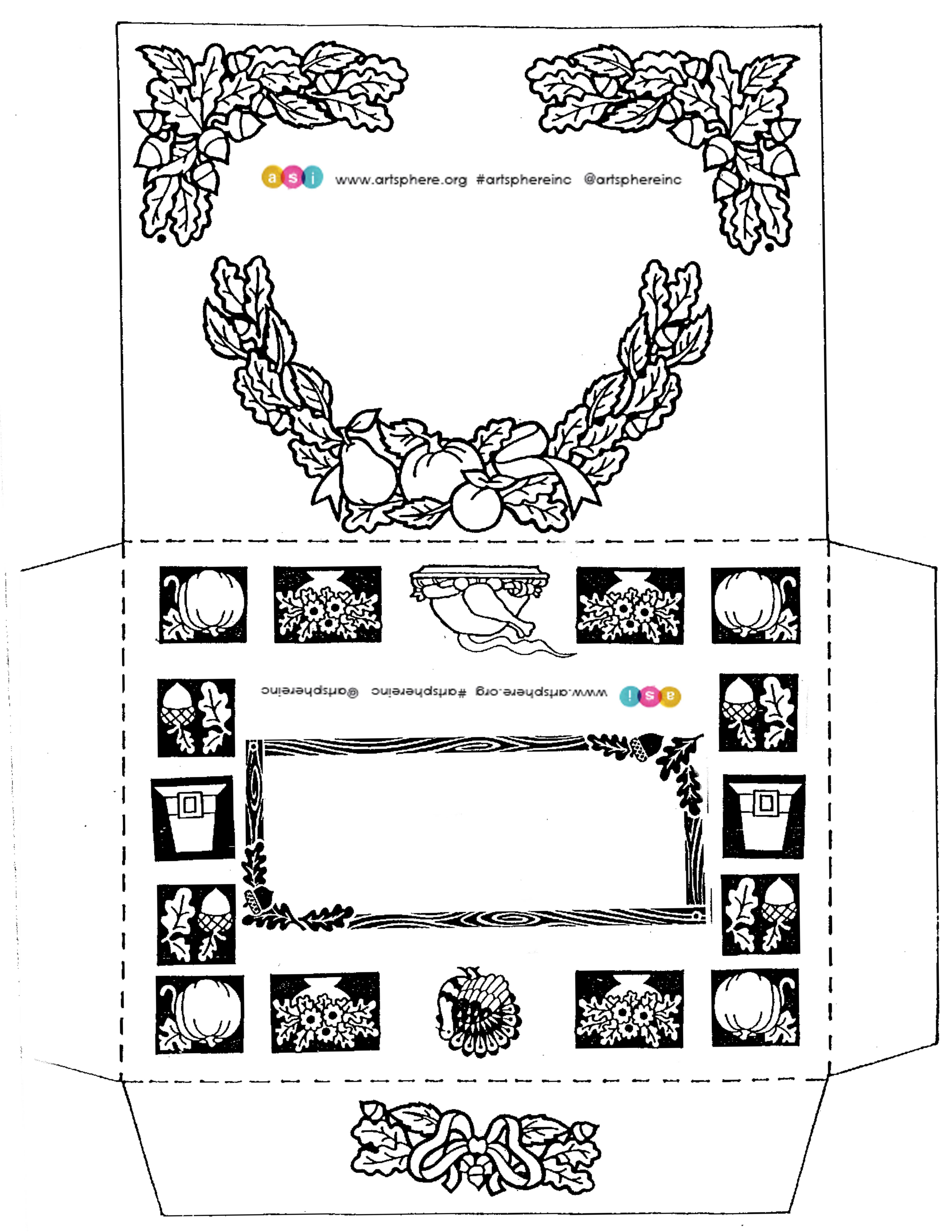 Free Downloadable Thanksgiving Envelope Template | Art Sphere Inc.