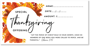Thanksgiving Tithing Envelopes for Church | Quick Shipping