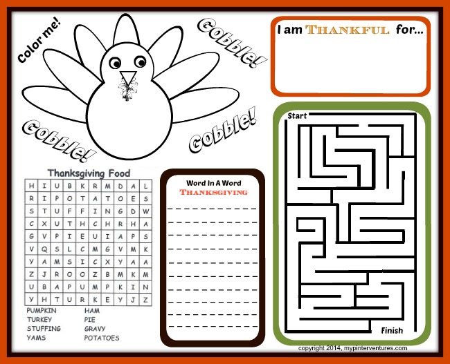 printable thanksgiving games
