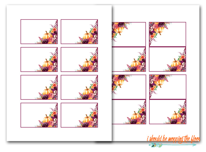 printable thanksgiving place card holders