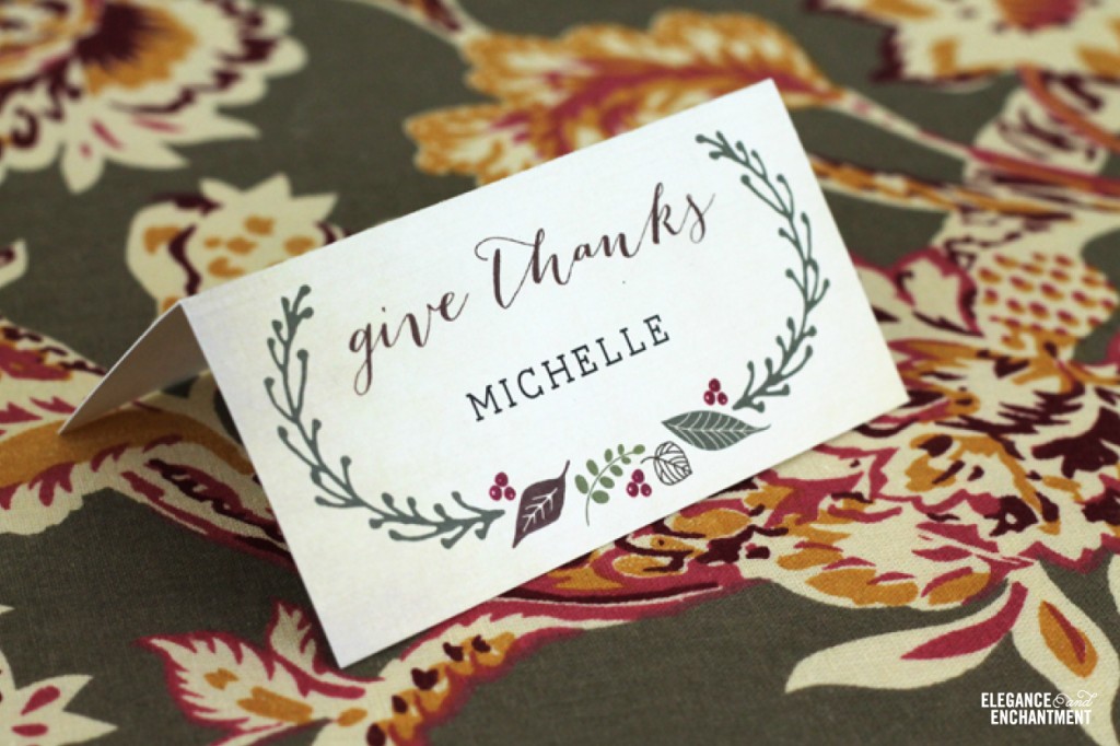 printable thanksgiving place card holders