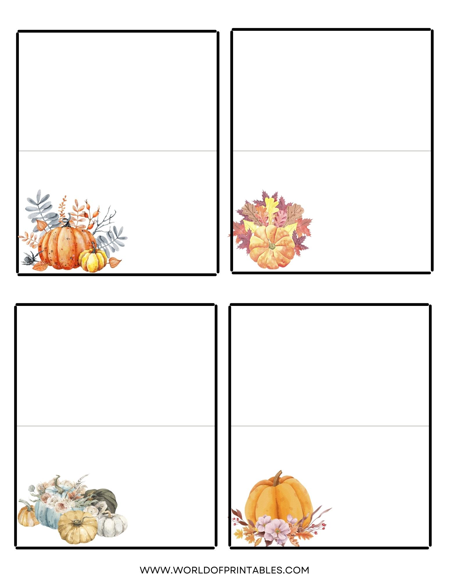 printable thanksgiving place card holders