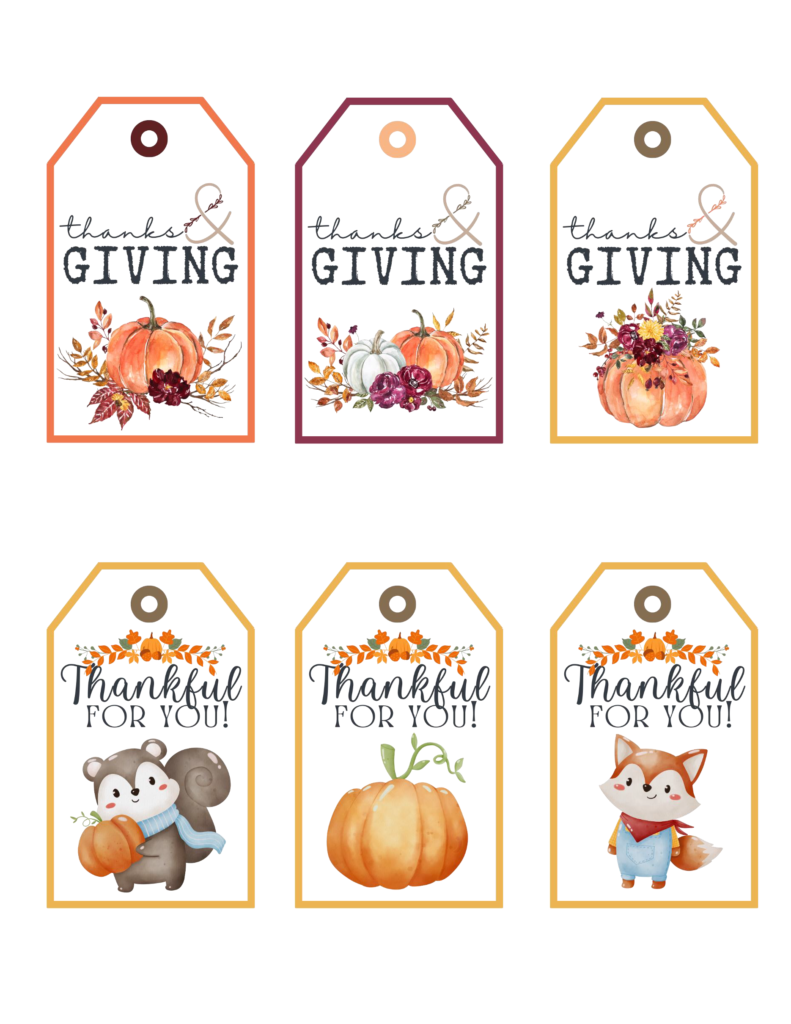 Free Printable Thanksgiving Gift Tags | Baking You Happier