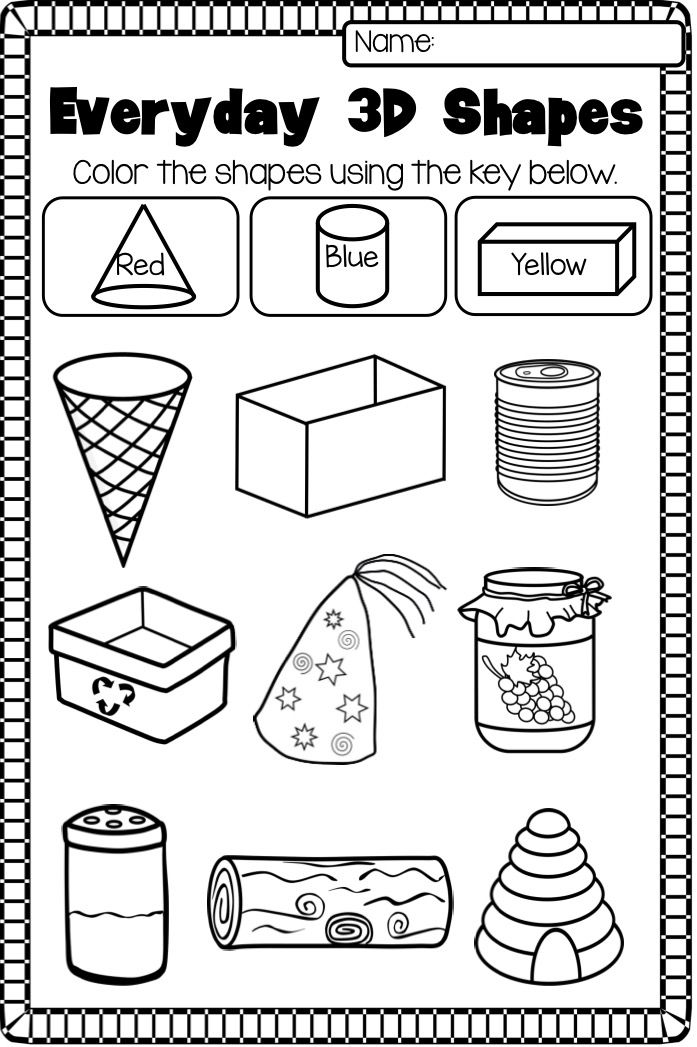 2D and 3D Shapes Worksheet Pack - NO PREP
