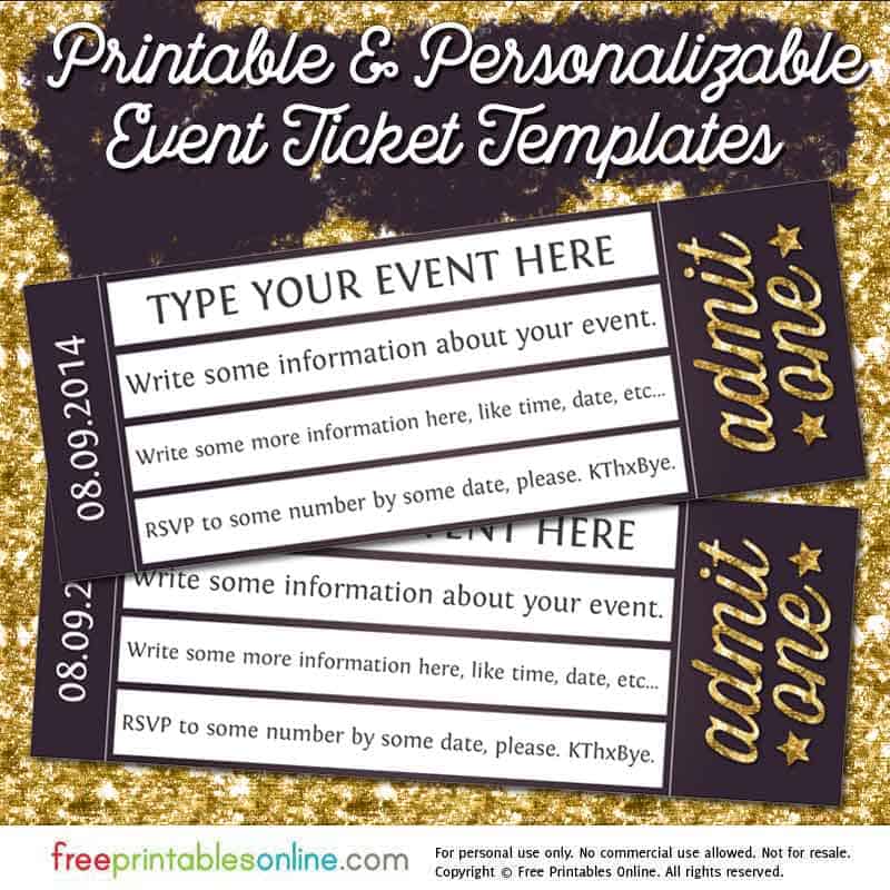 printable ticket templates