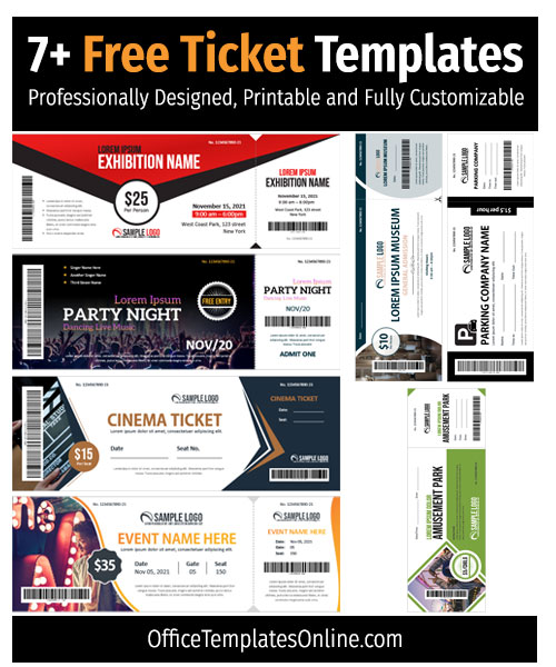 7+ Best Ticket Templates for MS Word - Free &  Editable