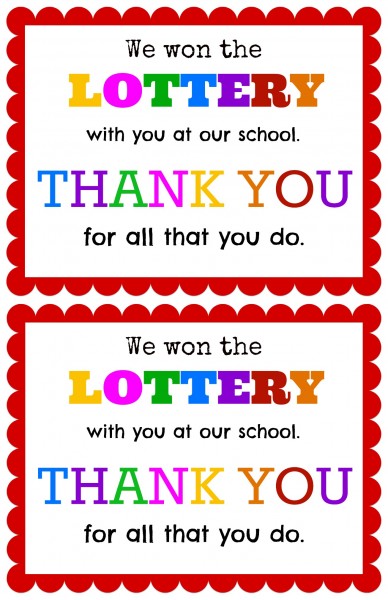 Teacher Appreciation Idea: Lottery Tickets