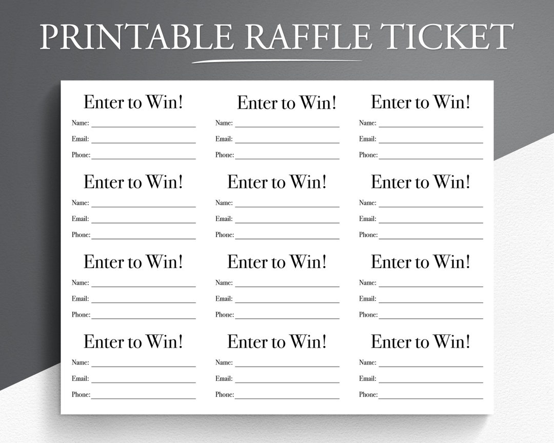 Buy Printable Raffle Ticket. Enter to Win Printable Ticket. Online ...