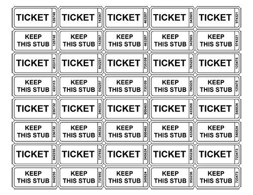 Free Printable Event Ticket Templates &  Blank Admission Ticket Pdfs