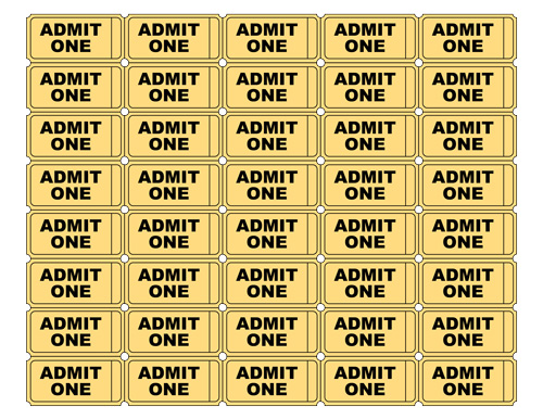 Free Printable Admit One Ticket Templates - Blank Downloadable PDFs