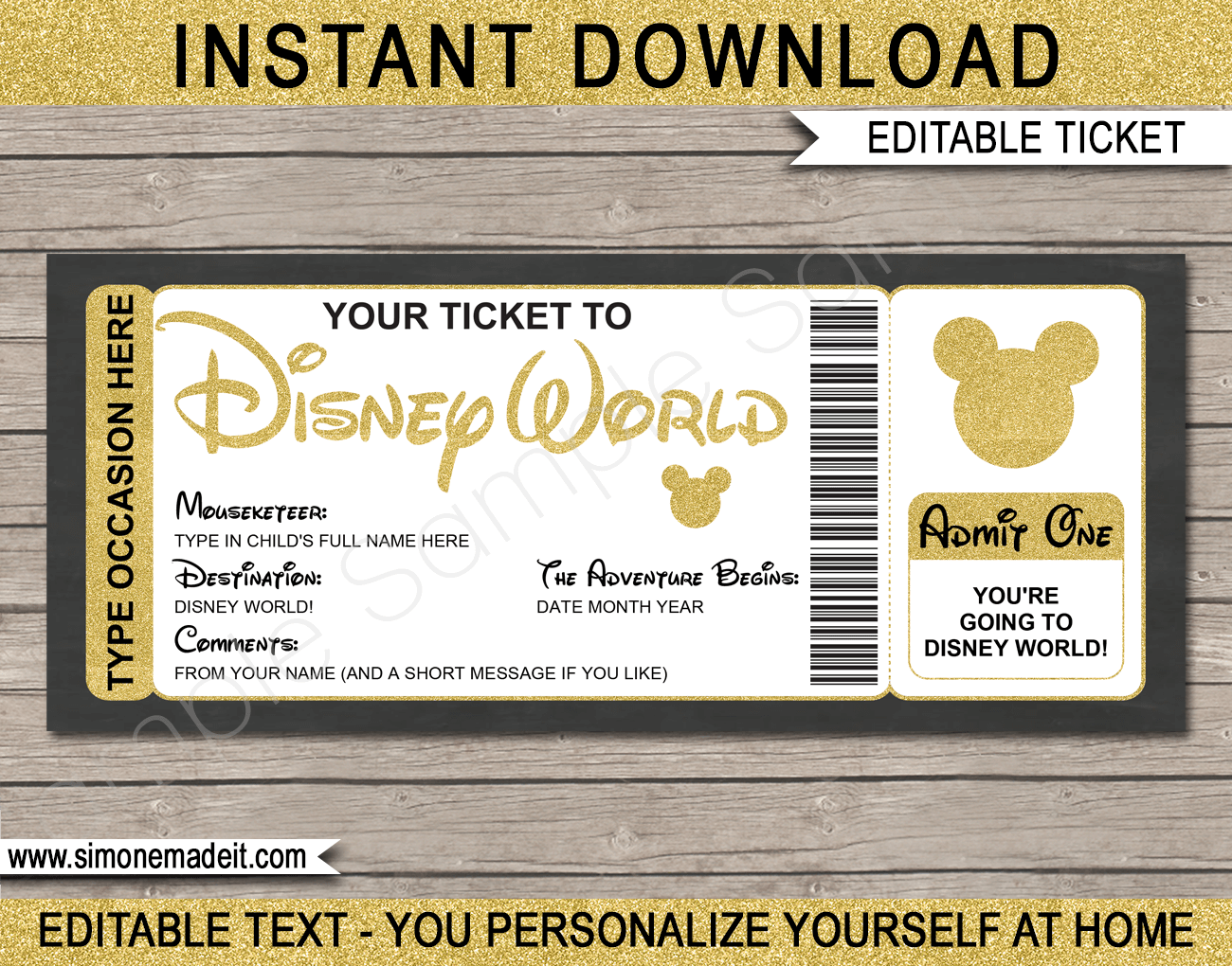printable tickets to disney world