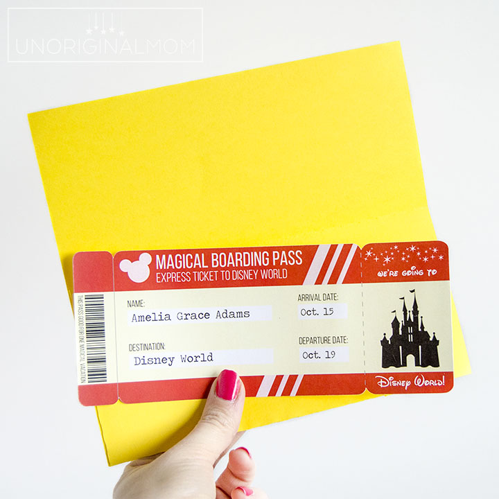 Printable Ticket to Disneyworld DIY Personalize, Disneyworld ...