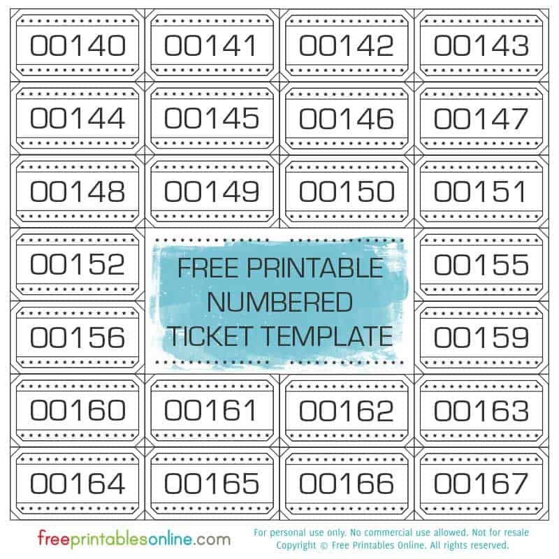 printable tickets with numbers free
