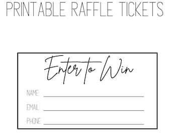 Printable Raffle Ticket Raffle Tickets Printable enter to Win ...